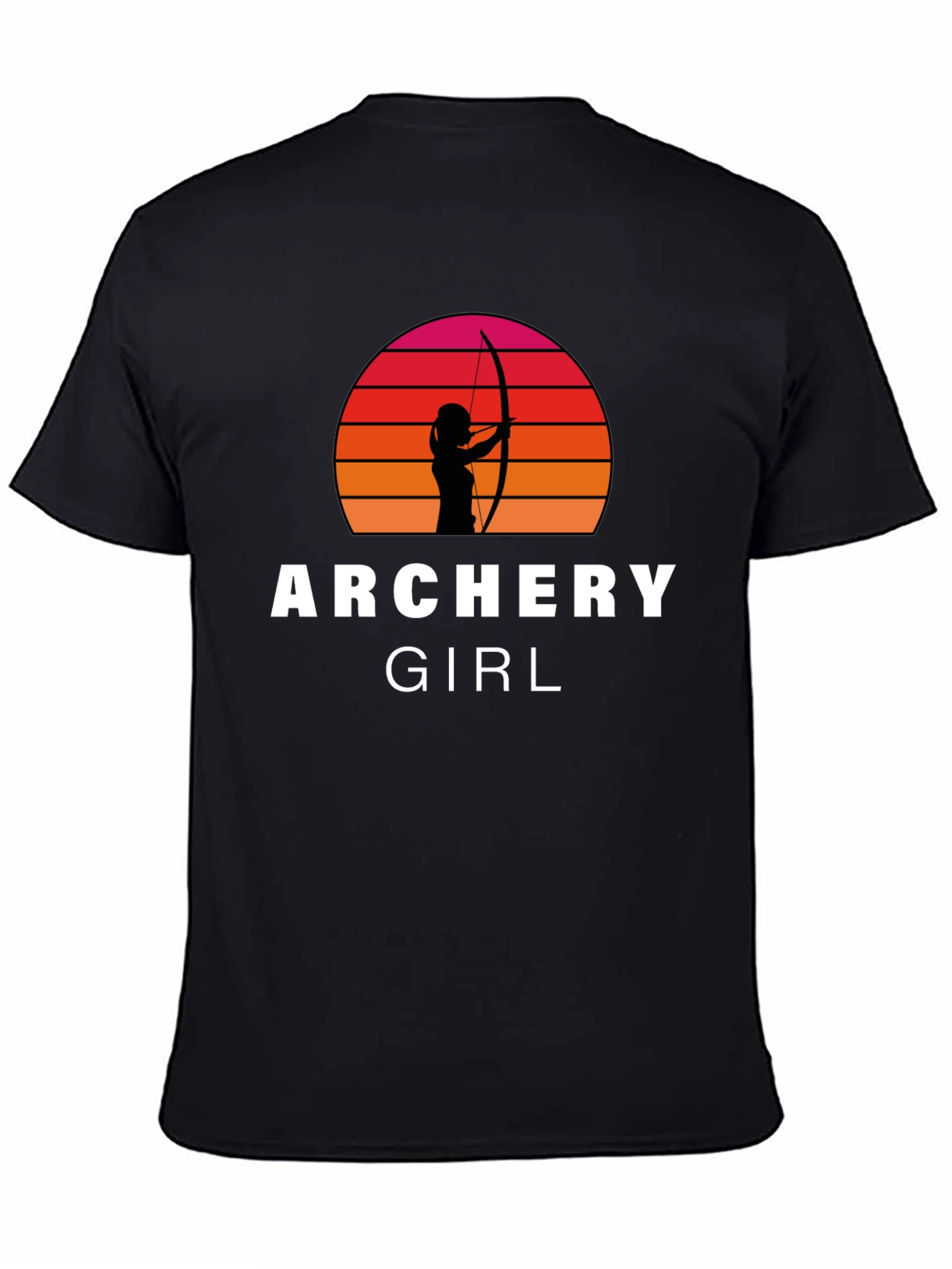 Archery Girl T-Shirt - Retro Sunset Archer Tee