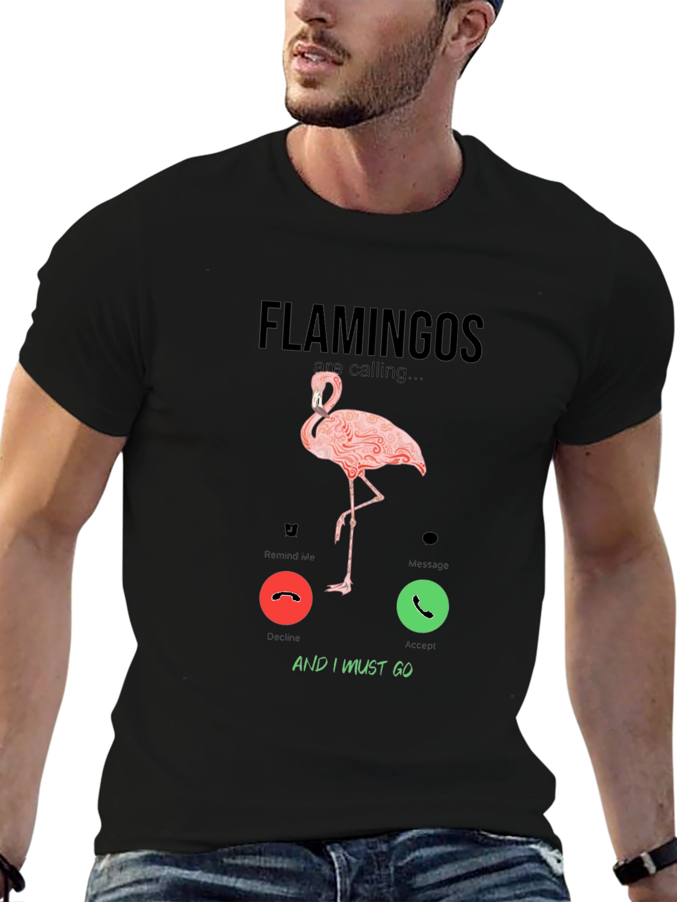 Flamingo Calling Graphic T-Shirt