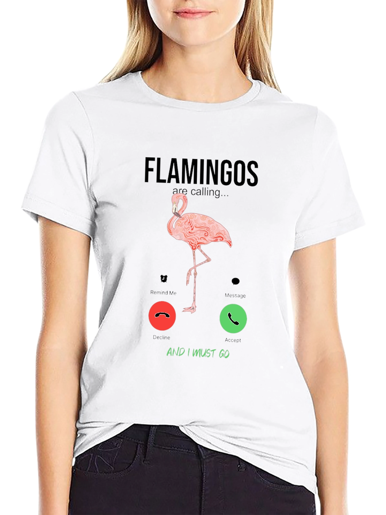 Flamingo Calling Graphic T-Shirt
