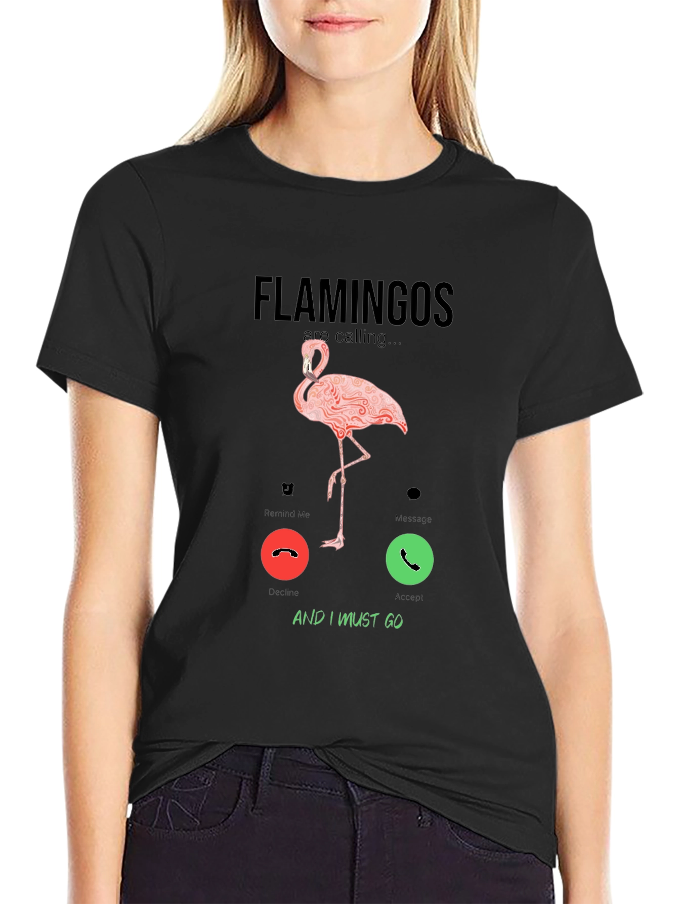 Flamingo Calling Graphic T-Shirt