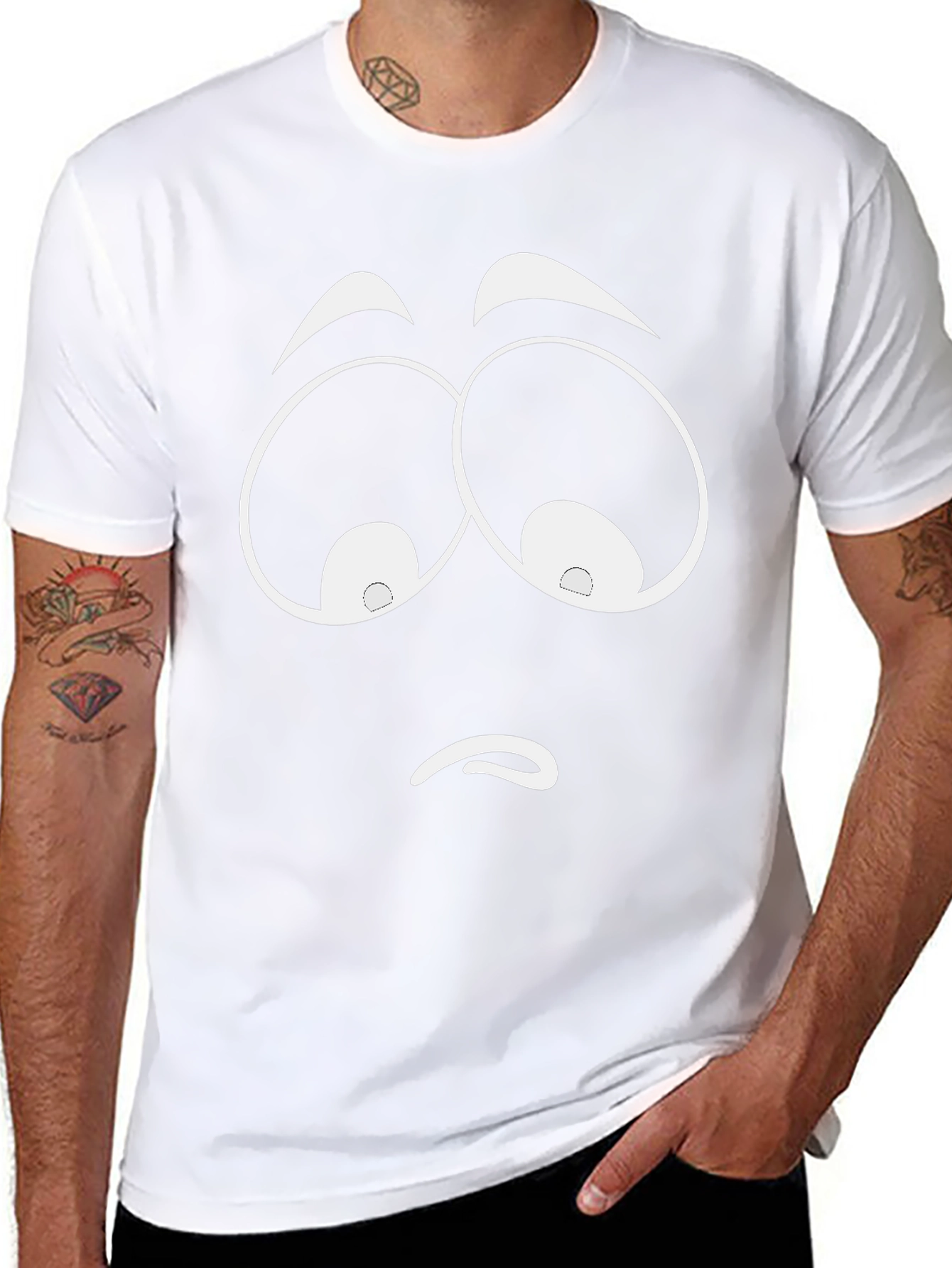 Sad Face Graphic T-Shirt - Unisex Black Tee