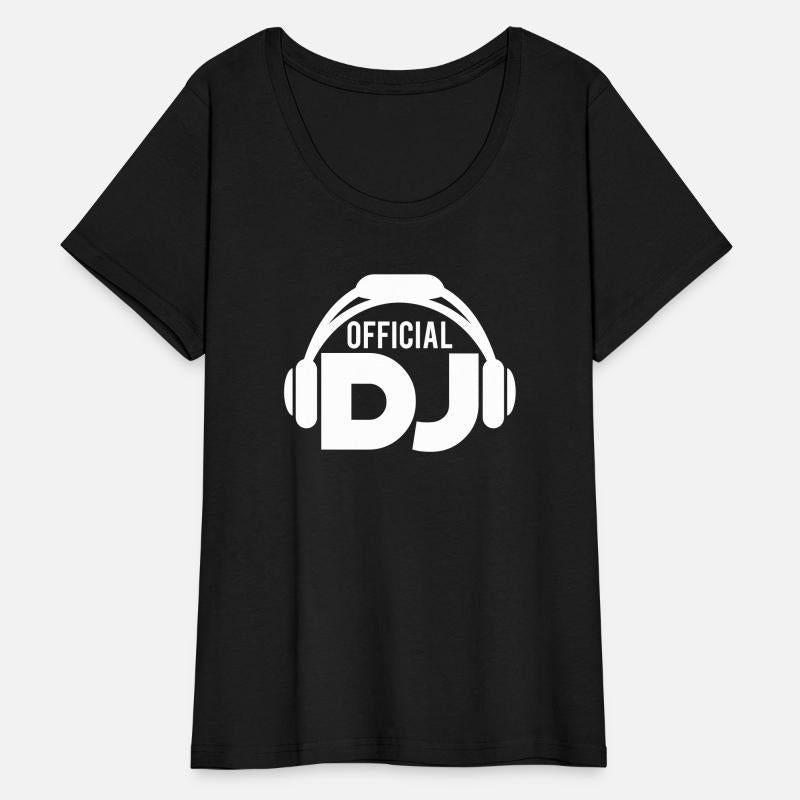 Official DJ headphones music party text lettering