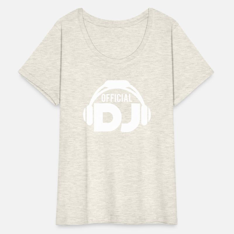 Official DJ headphones music party text lettering