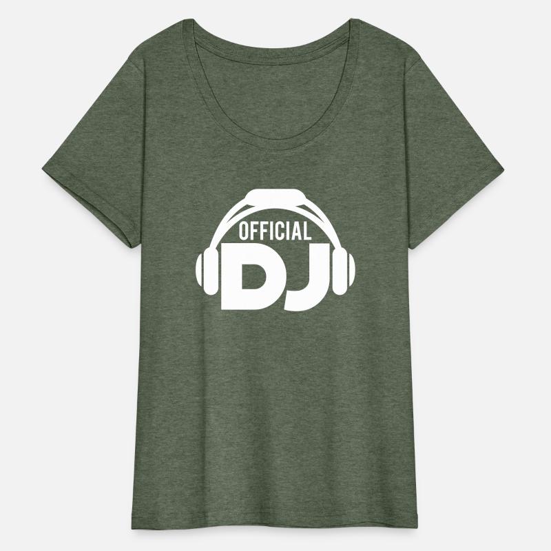 Official DJ headphones music party text lettering