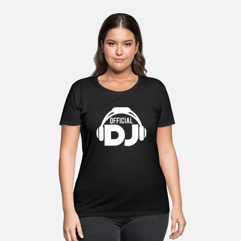 Official DJ headphones music party text lettering