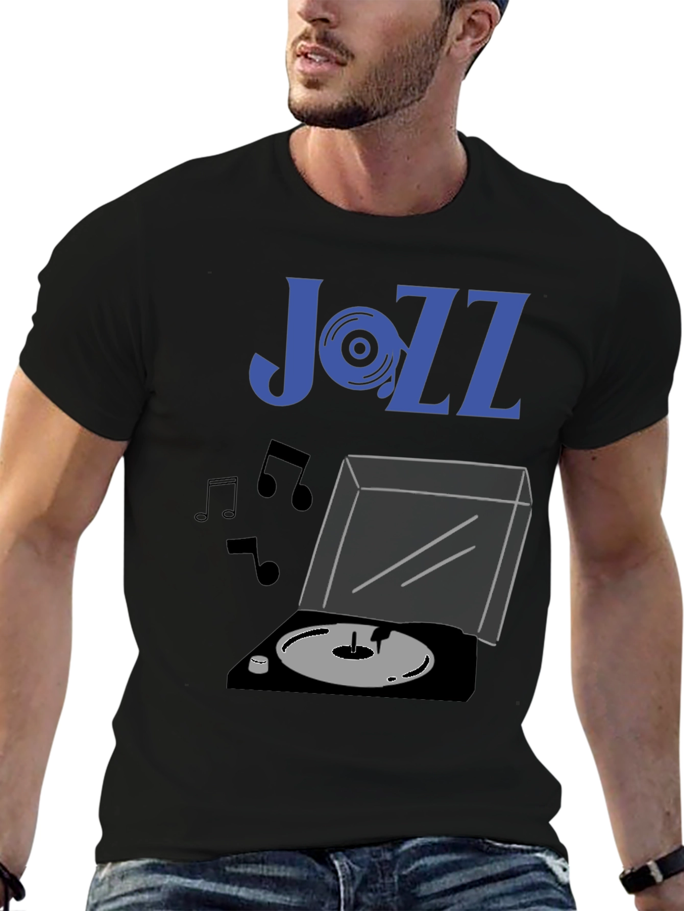 Jazz Vinyl Record Player Graphic Tee