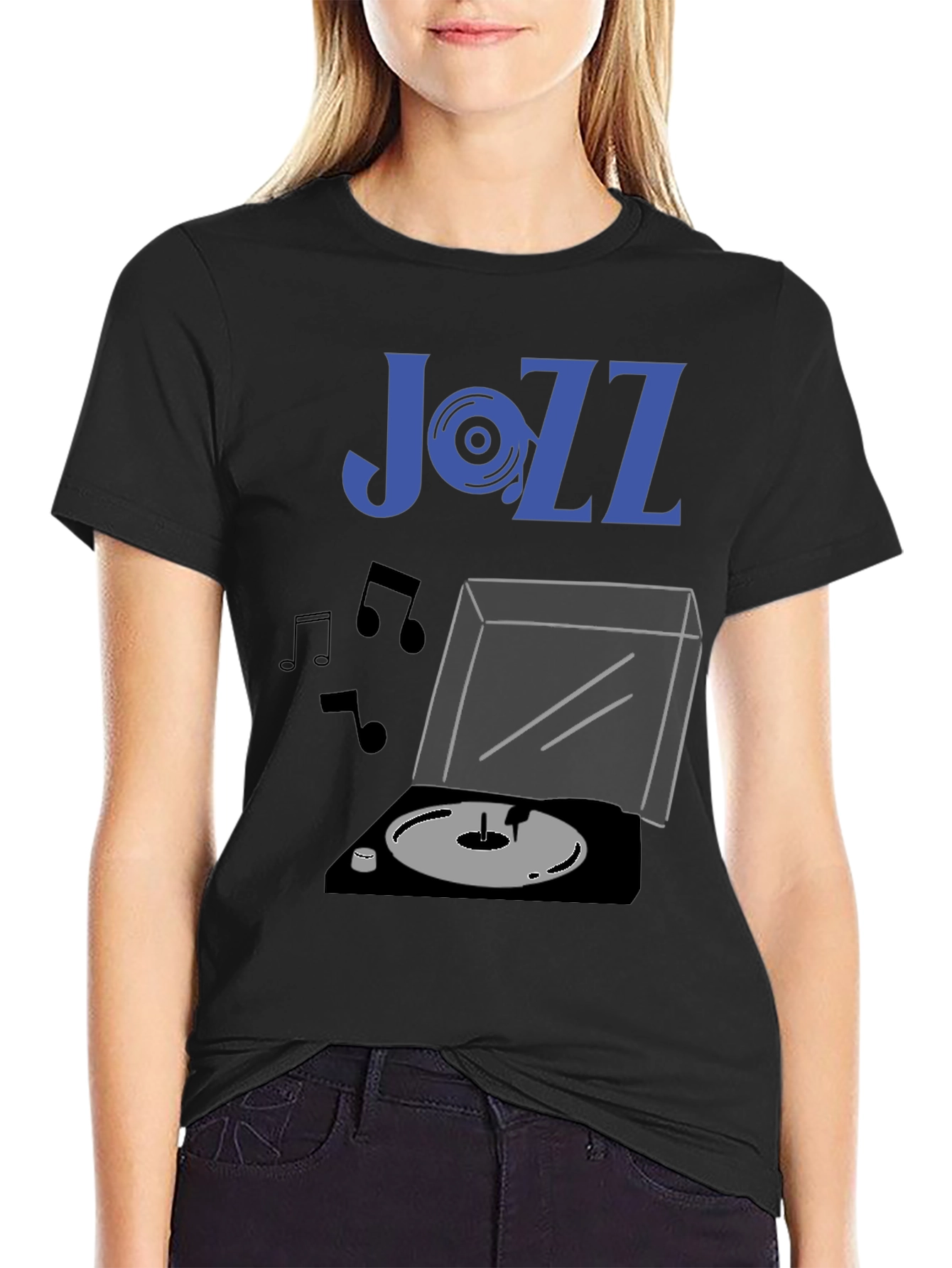 Jazz Vinyl Record Player Graphic Tee