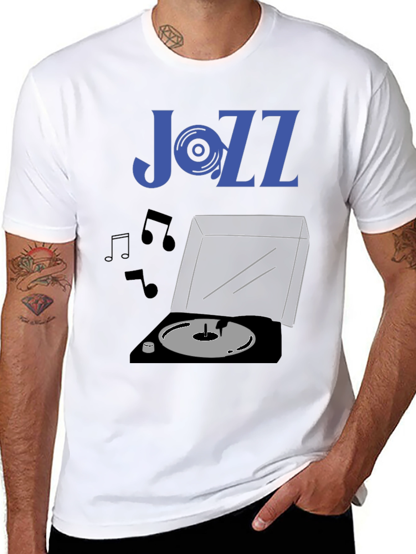 Jazz Vinyl Record Player Graphic Tee