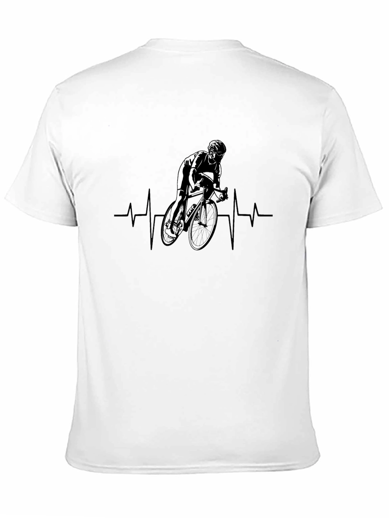 Cyclist Heartbeat T-Shirt - Black Cotton Tee