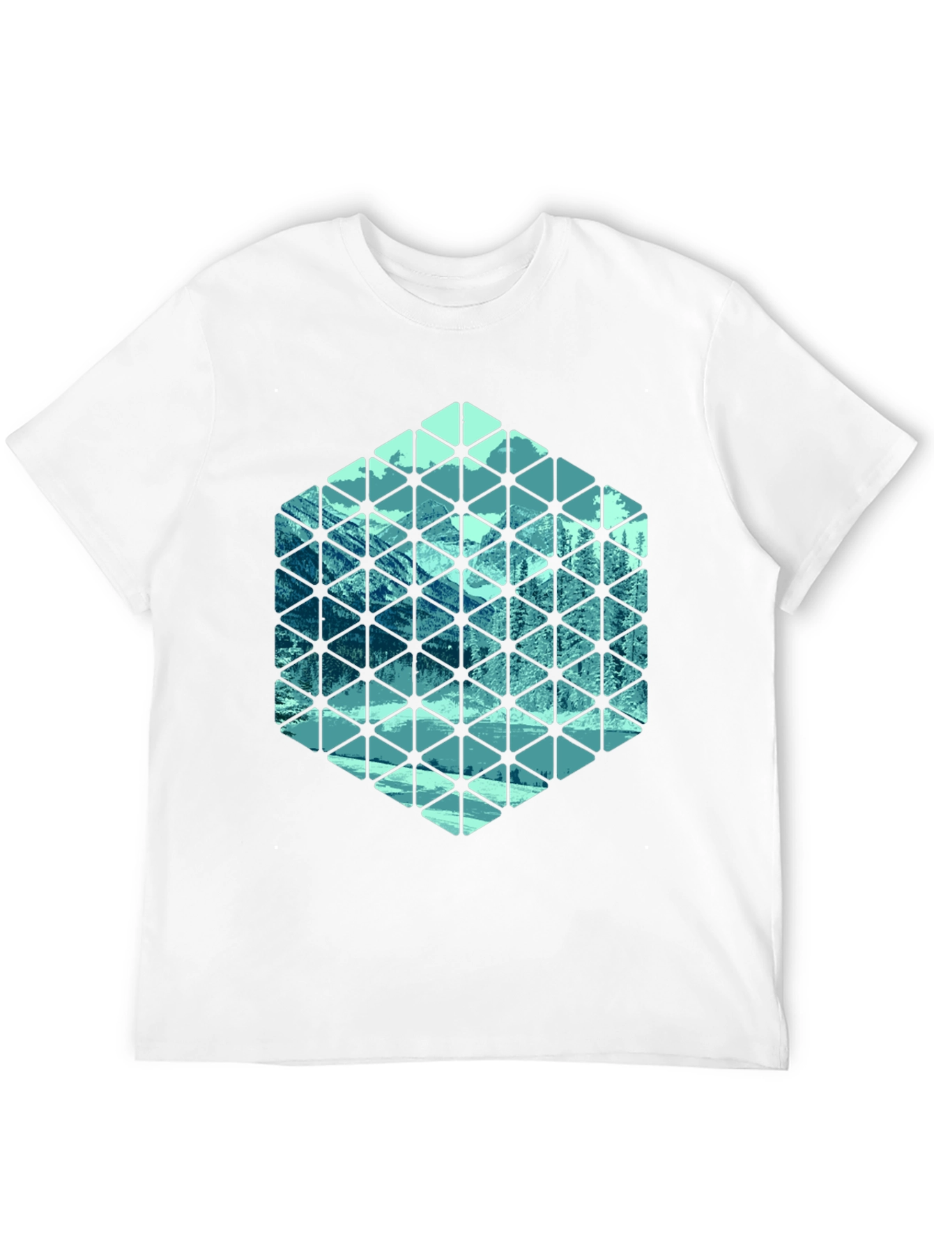 Geometric Mountain Scene T-Shirt