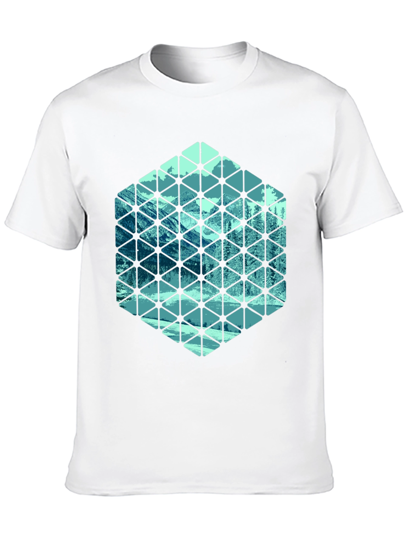 Geometric Mountain Scene T-Shirt
