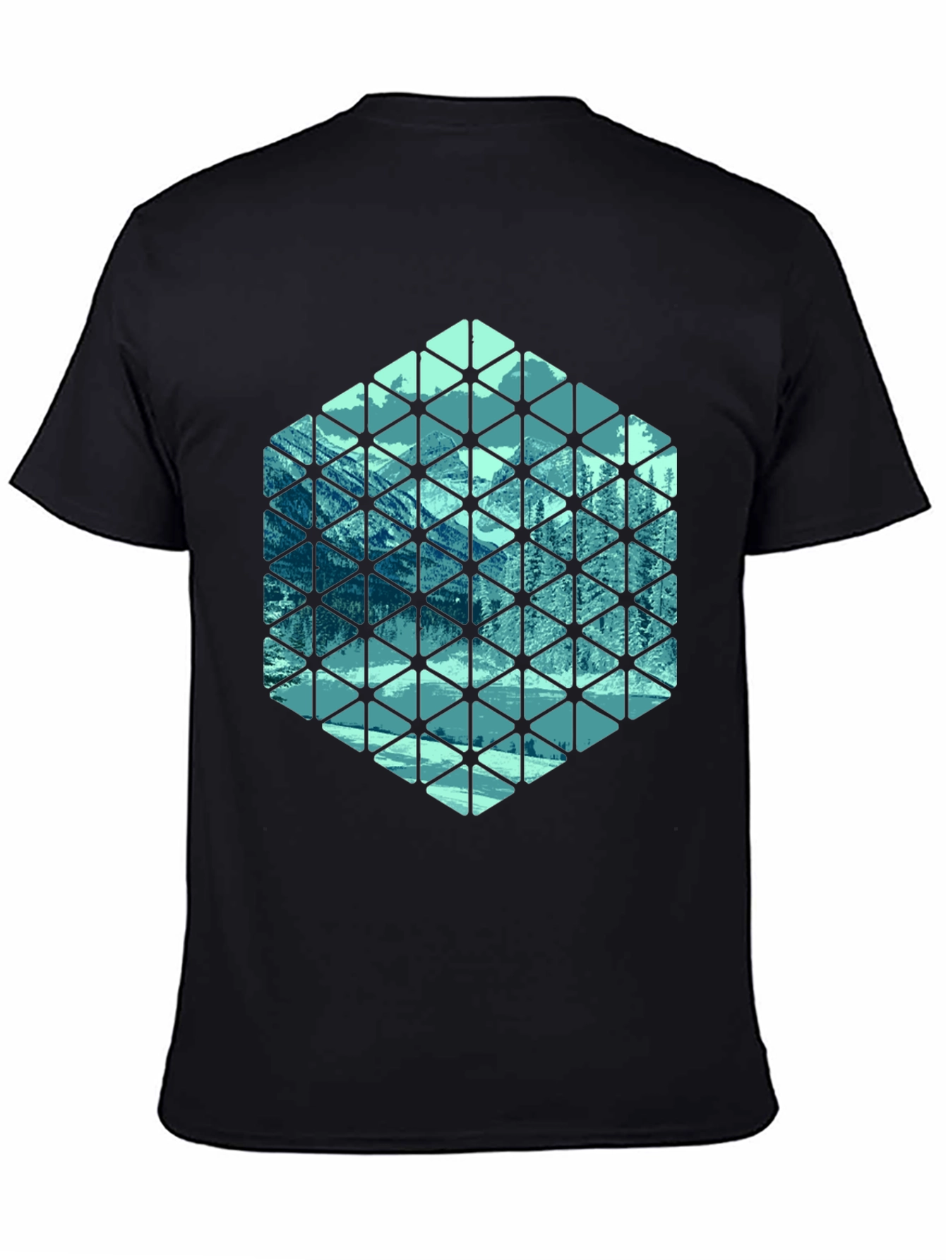 Geometric Mountain Scene T-Shirt