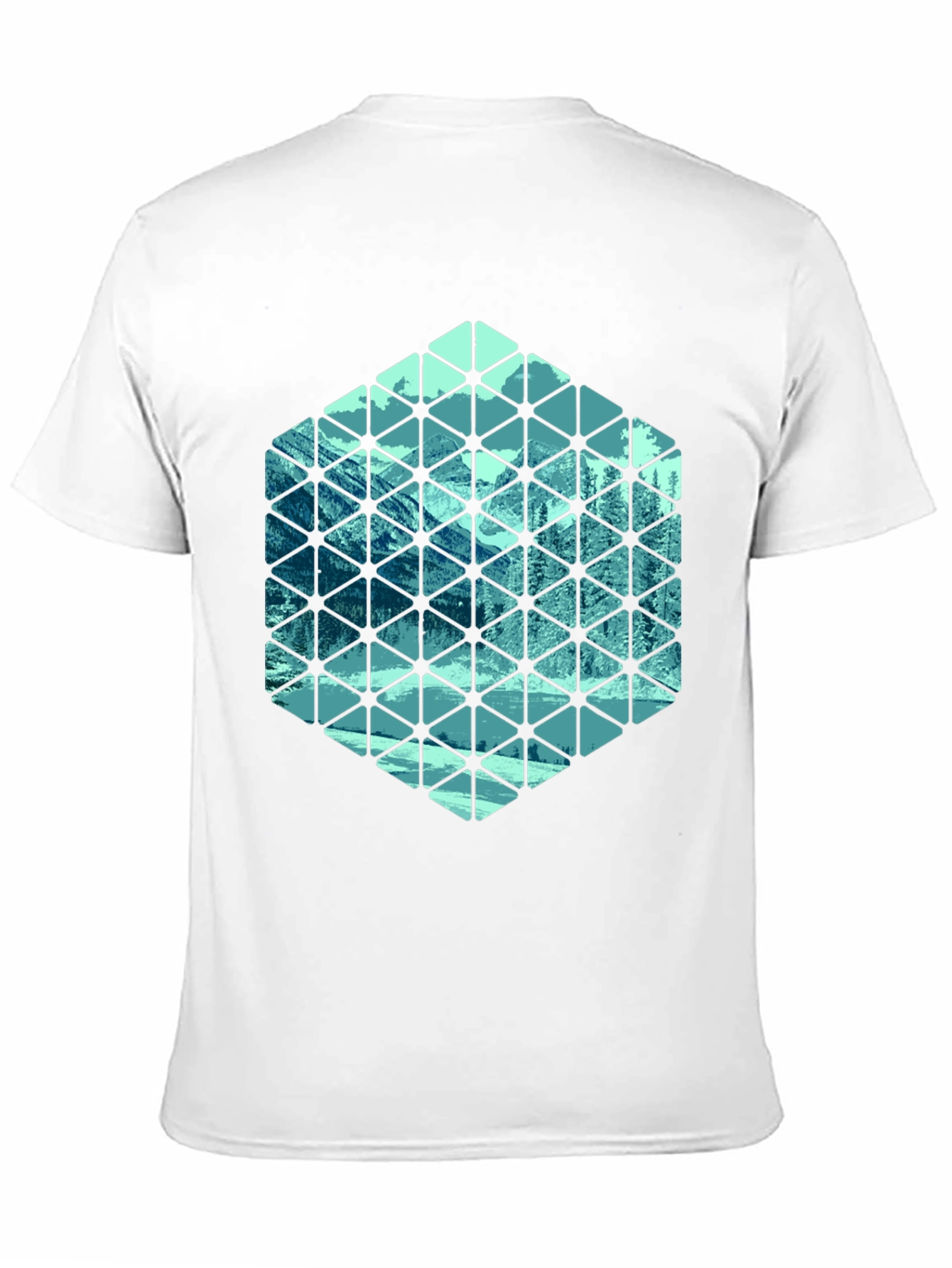 Geometric Mountain Scene T-Shirt