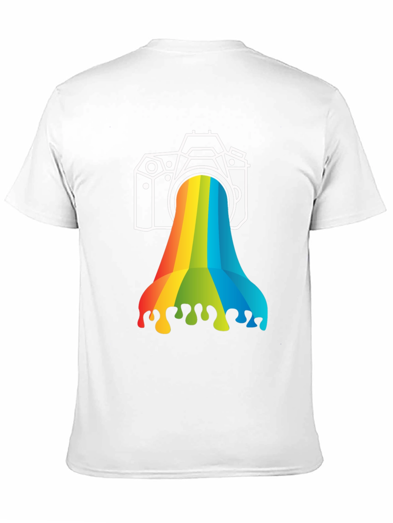 Rainbow Camera Graphic Tee - Black Cotton