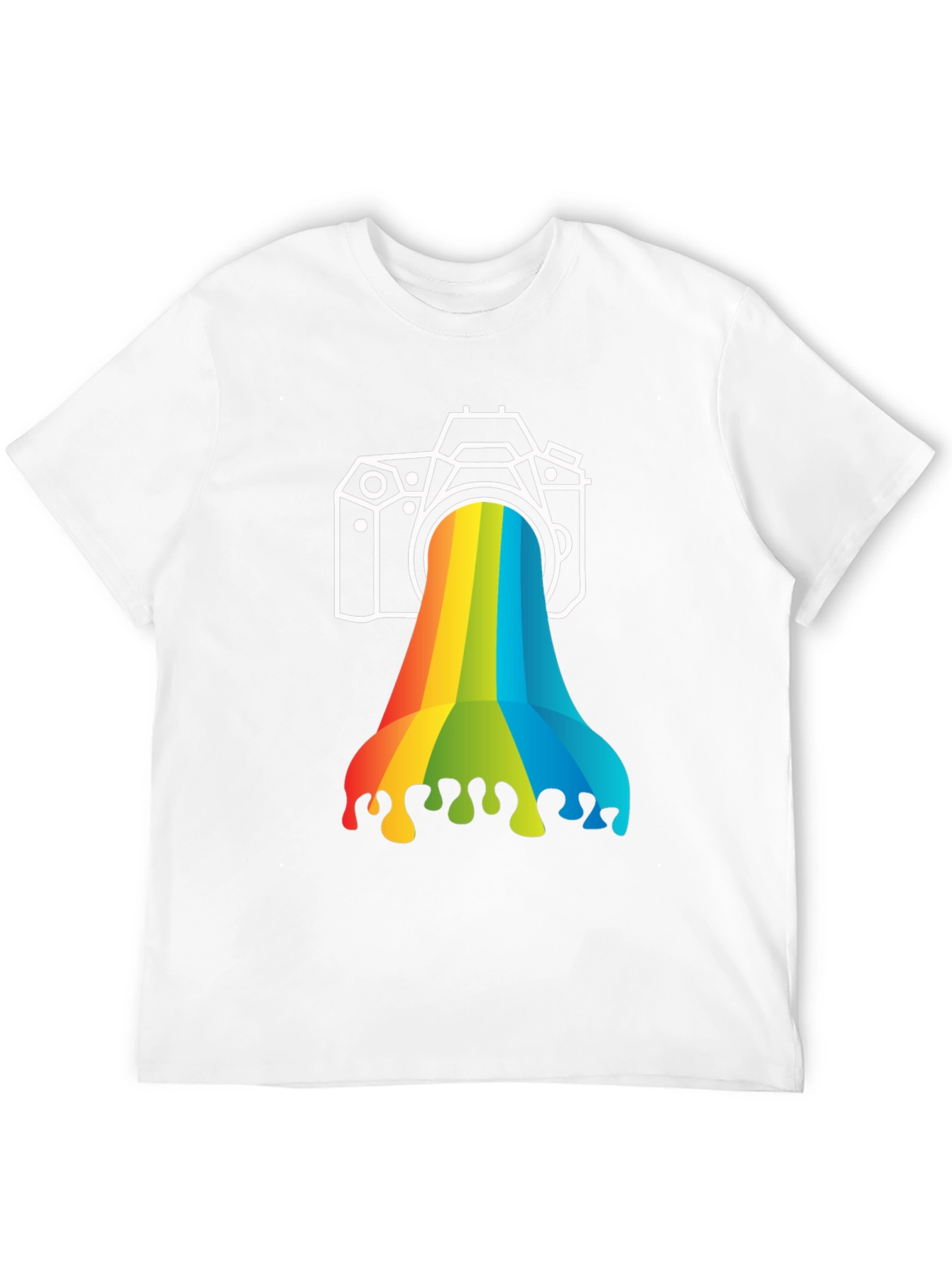 Rainbow Camera Graphic Tee - Black Cotton
