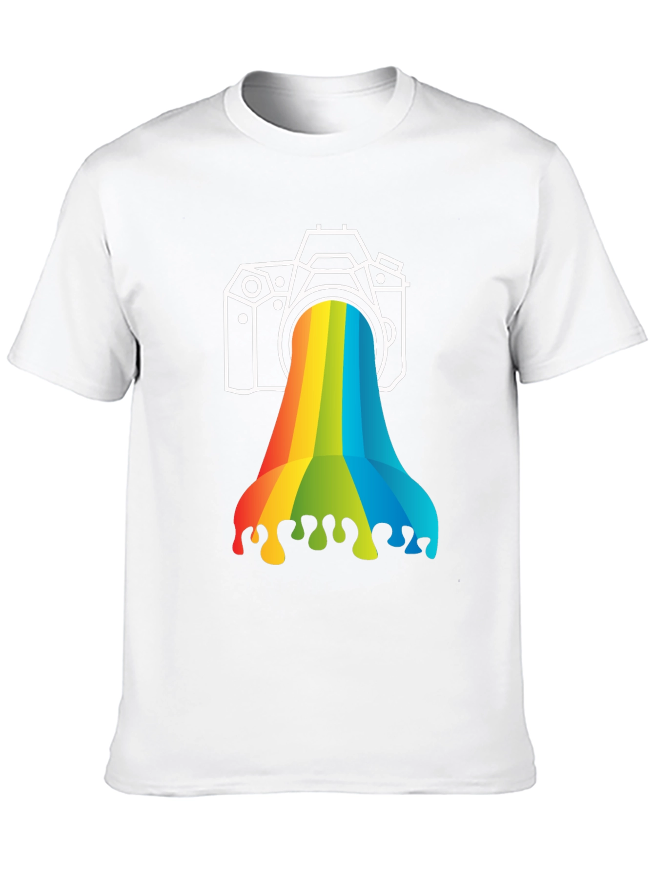 Rainbow Camera Graphic Tee - Black Cotton