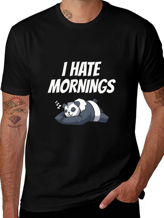 I Hate Mornings Panda T-Shirt