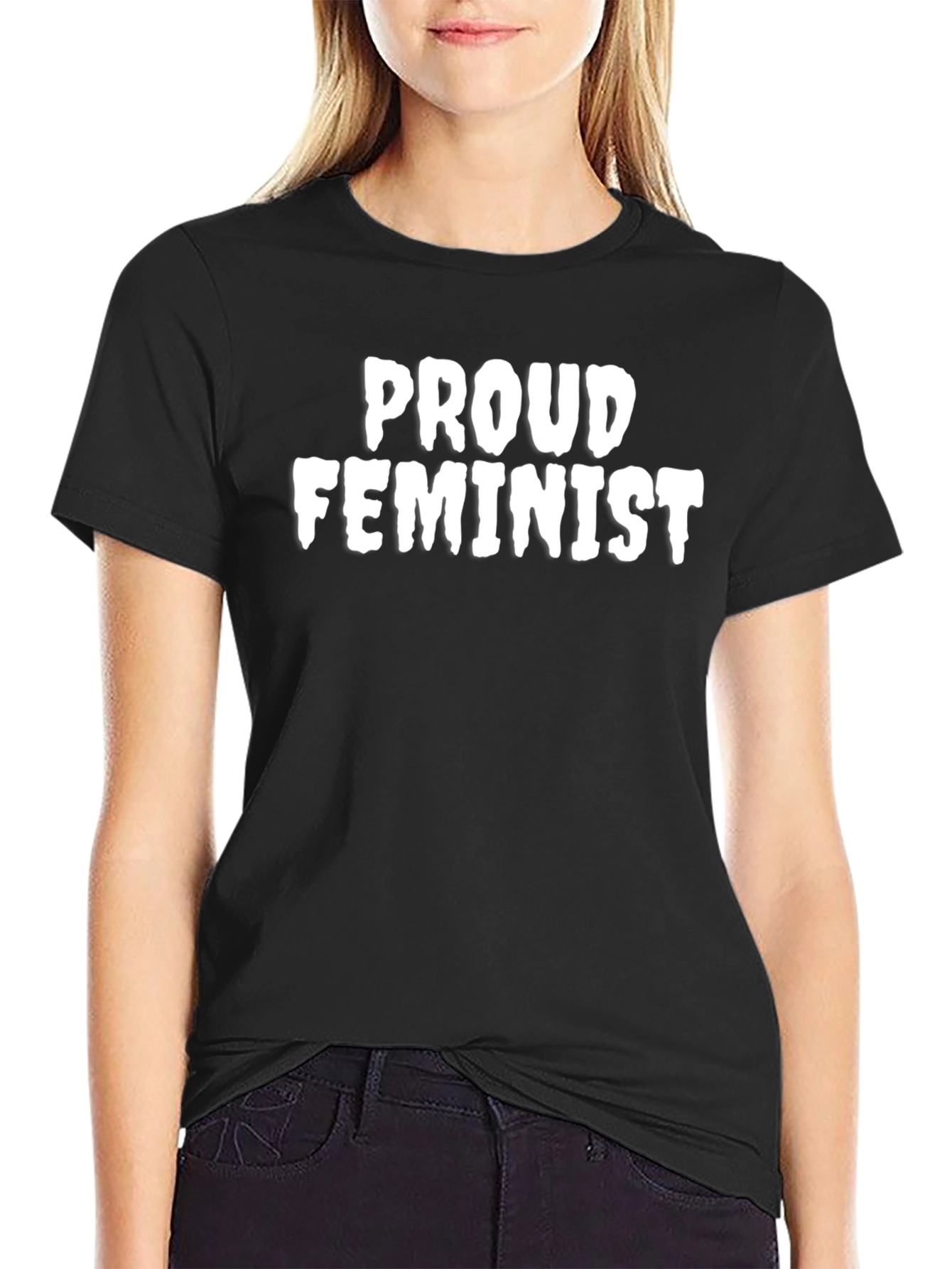 Proud Feminist Graphic Tee - Black Cotton