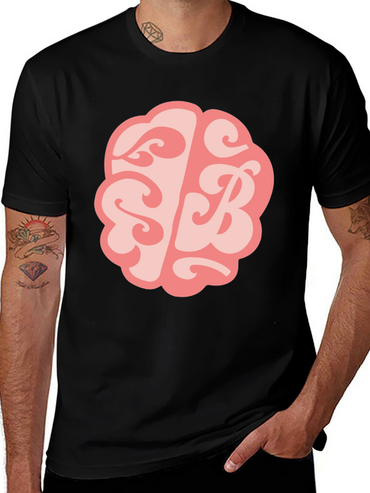 Brain SB Graphic Tee - Black Cotton Blend T-Shirt