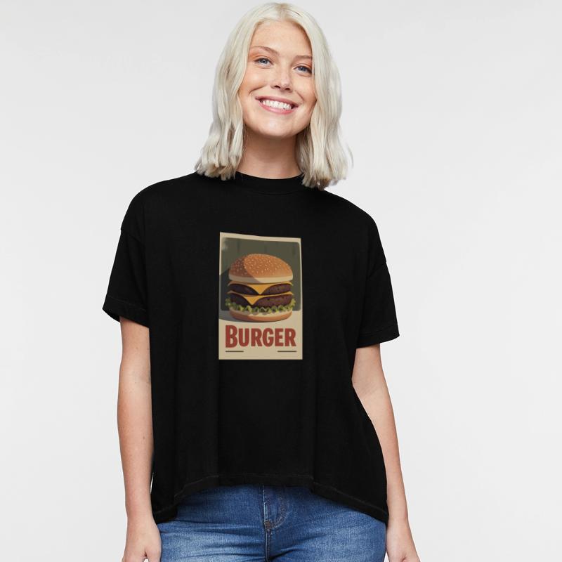 Old-School Burger Poster – Retro Food Wall Art