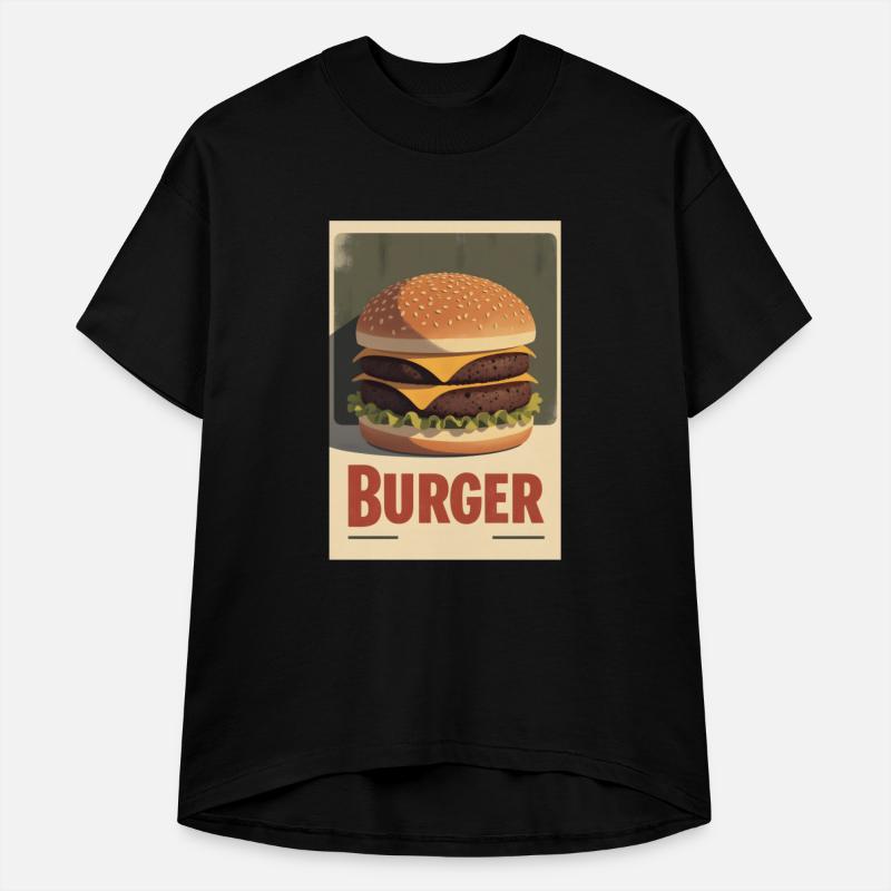Old-School Burger Poster – Retro Food Wall Art