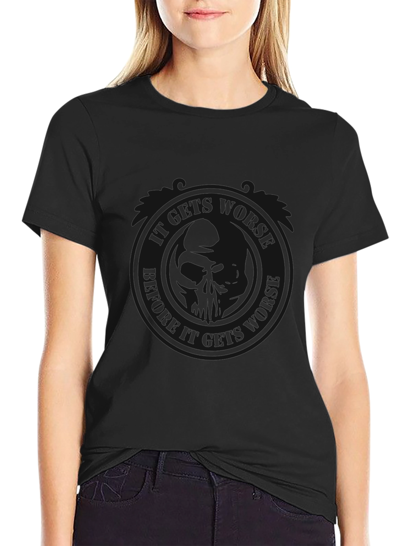 Mens Black Crew Neck T-Shirt