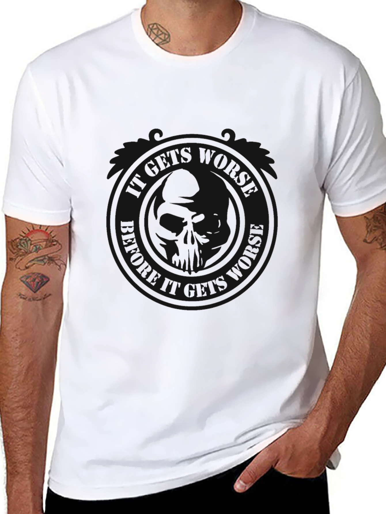 Mens Black Crew Neck T-Shirt