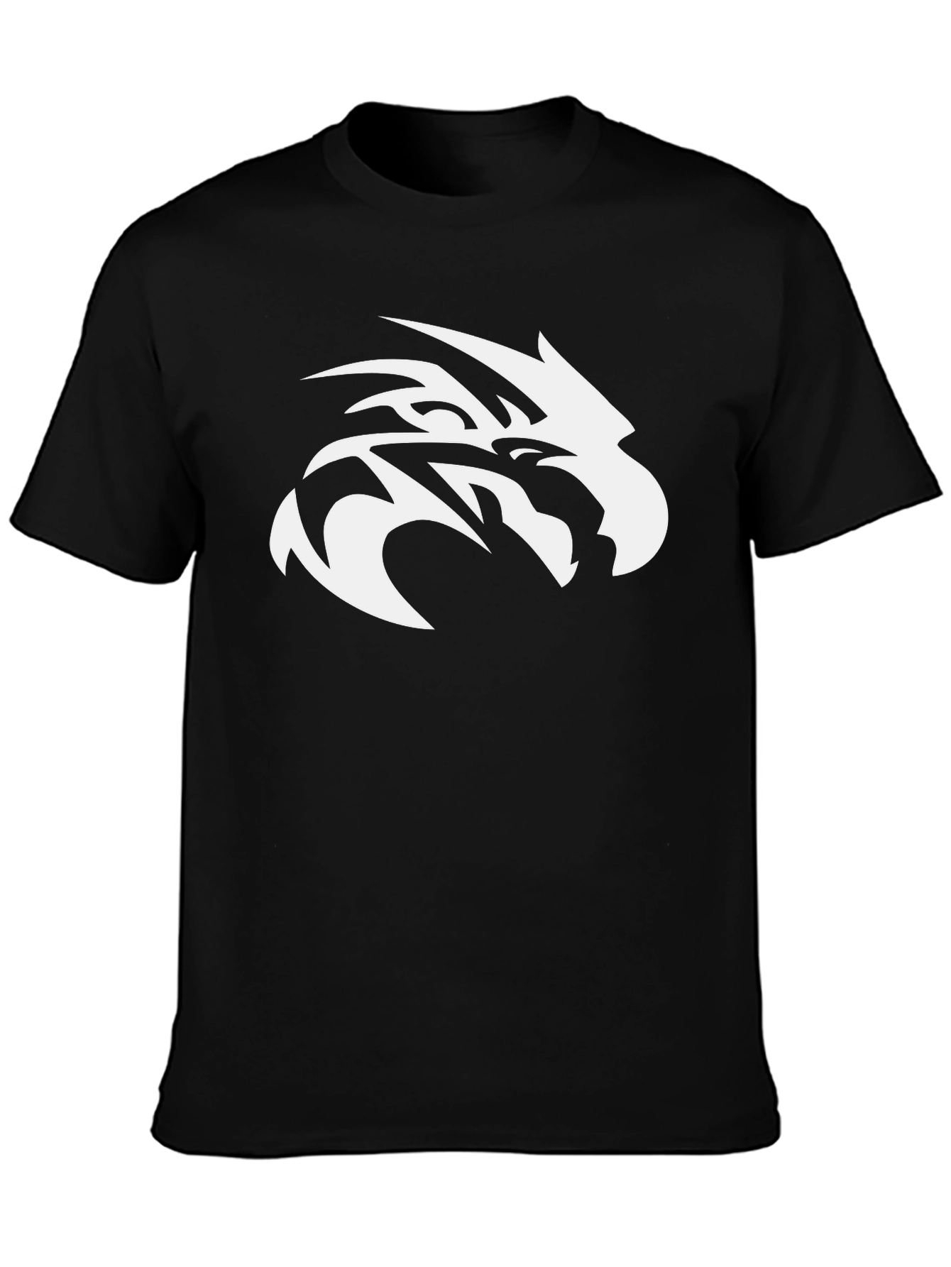 Black T-Shirt with White Eagle Head Graphic