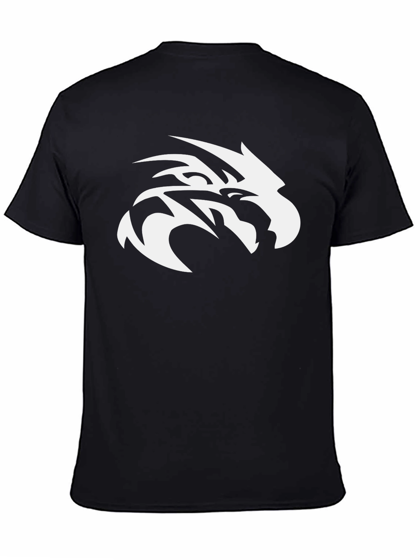 Black T-Shirt with White Eagle Head Graphic