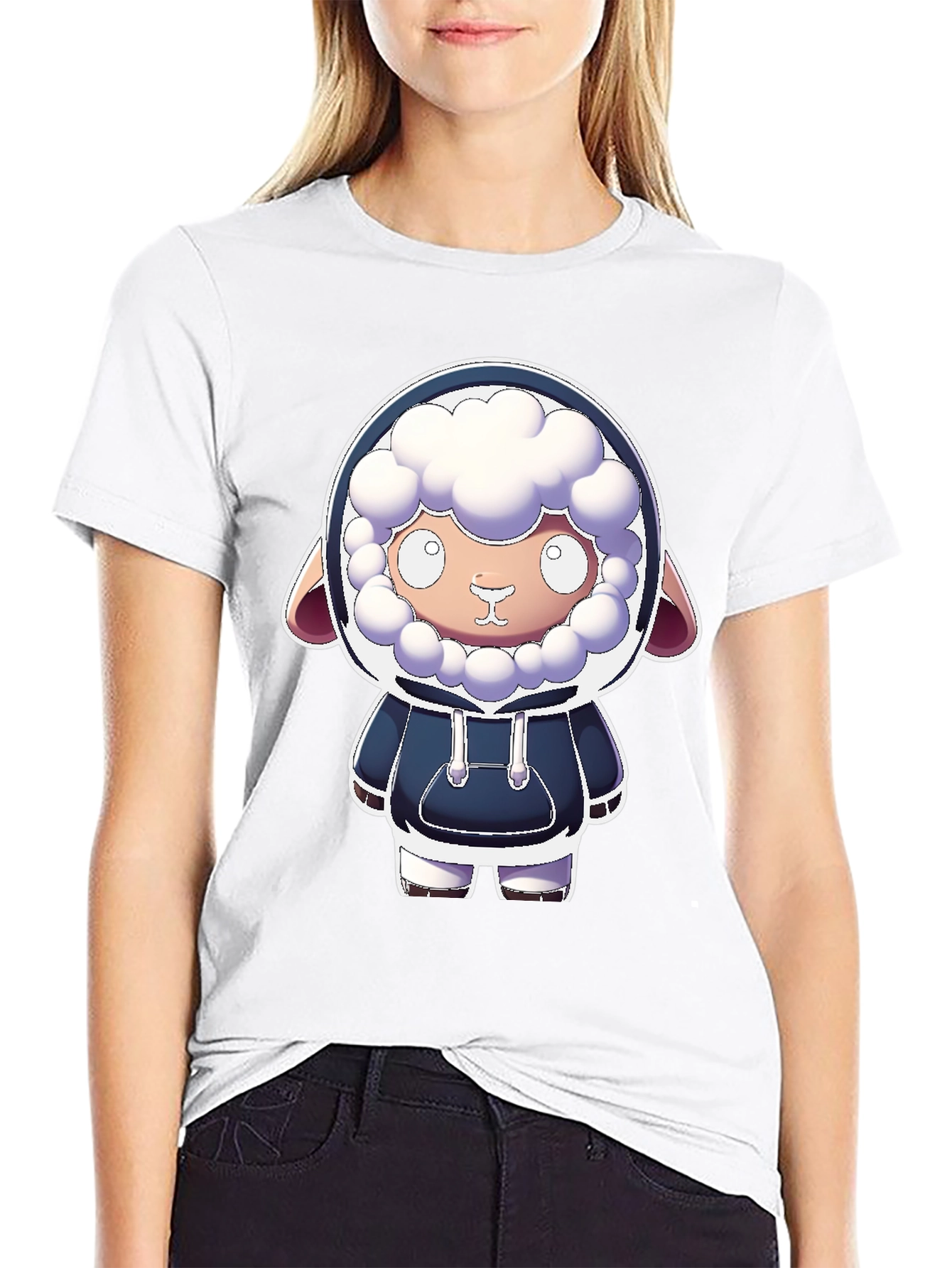 Cute Cartoon Sheep Hoodie T-Shirt
