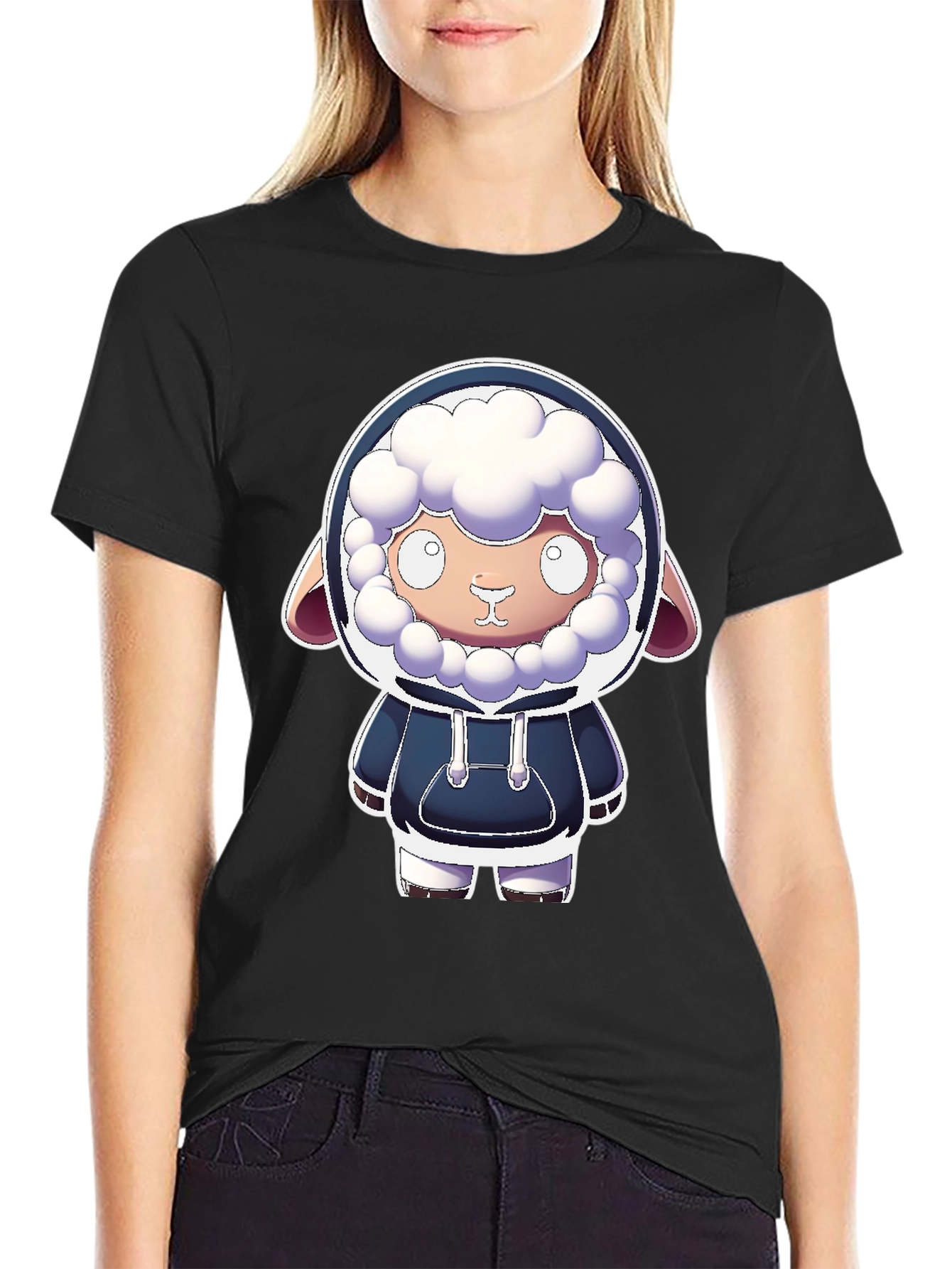 Cute Cartoon Sheep Hoodie T-Shirt