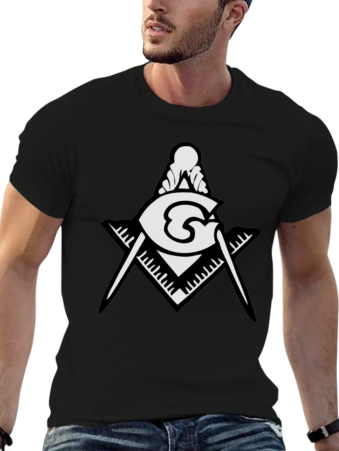 Masonic Compass & Square Graphic T-Shirt