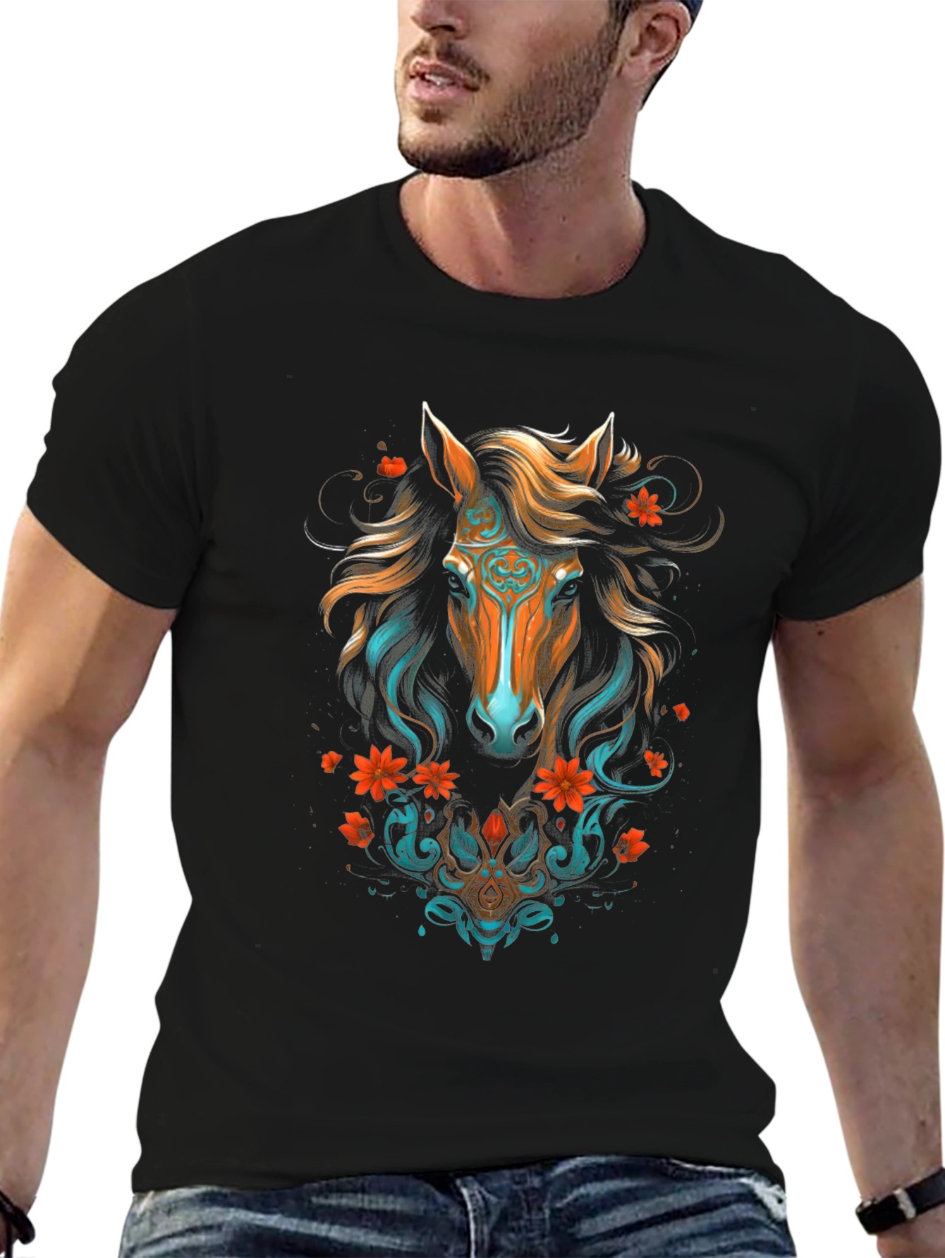 Horse Graphic T-Shirt - Unique Animal Print