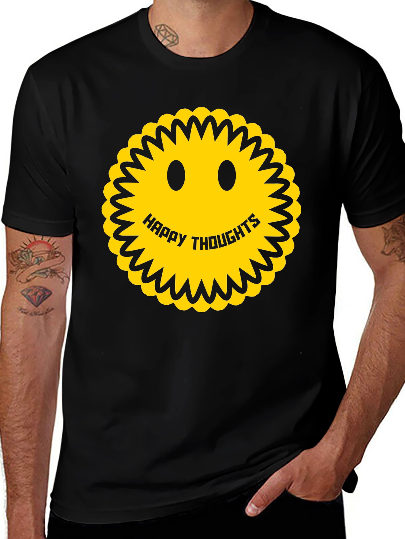 Happy Thoughts Smiley Face Graphic Tee