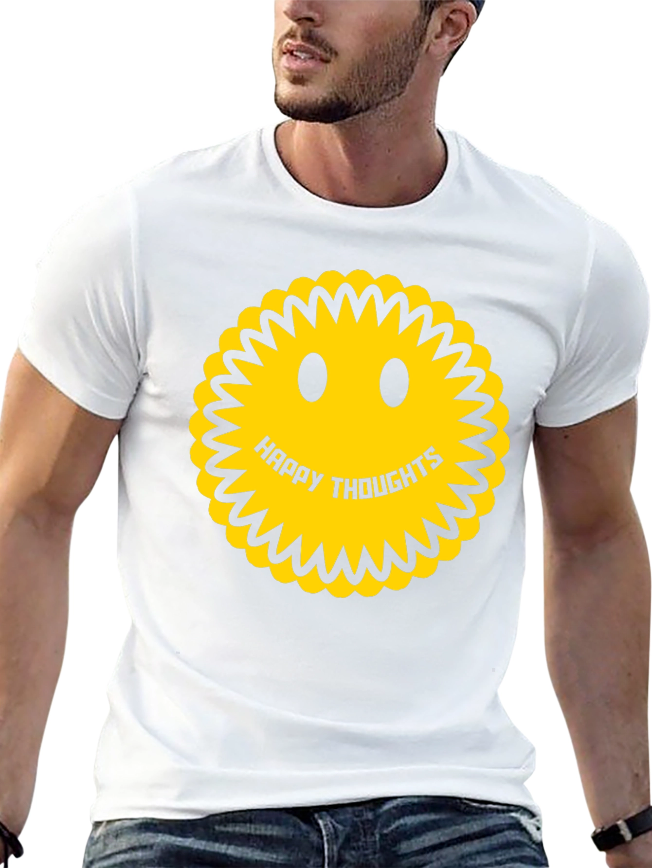 Happy Thoughts Smiley Face Graphic Tee