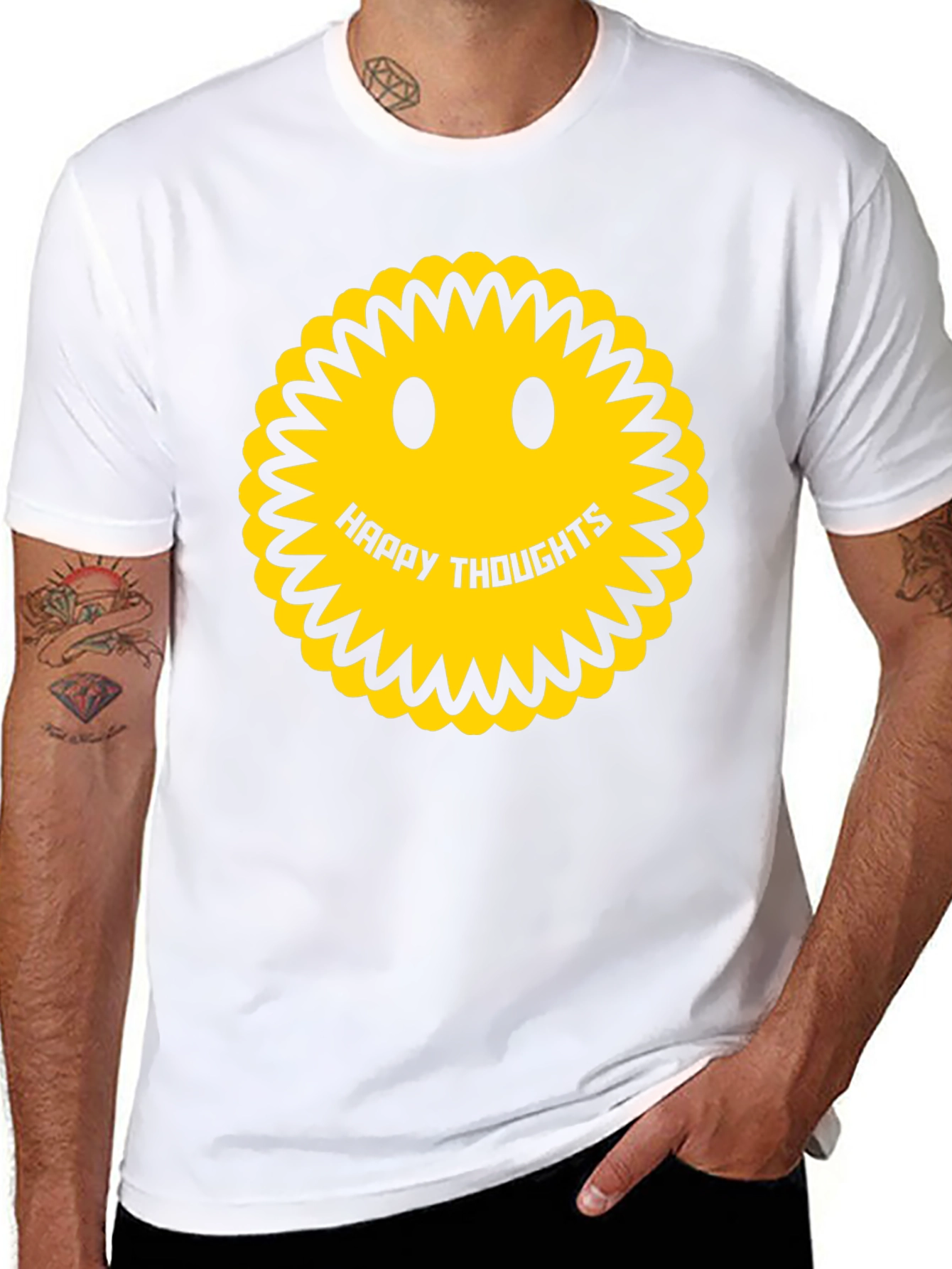 Happy Thoughts Smiley Face Graphic Tee