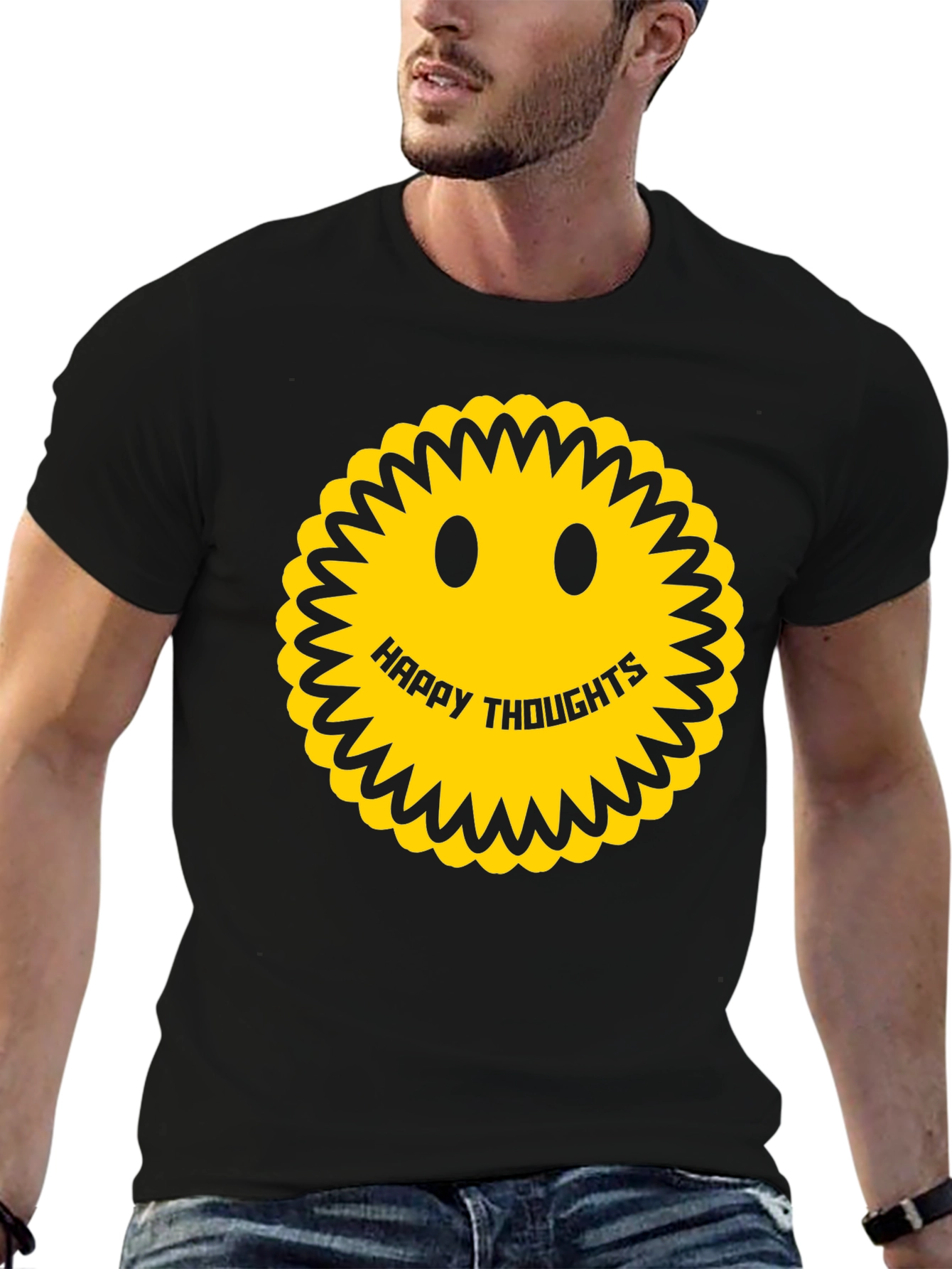 Happy Thoughts Smiley Face Graphic Tee