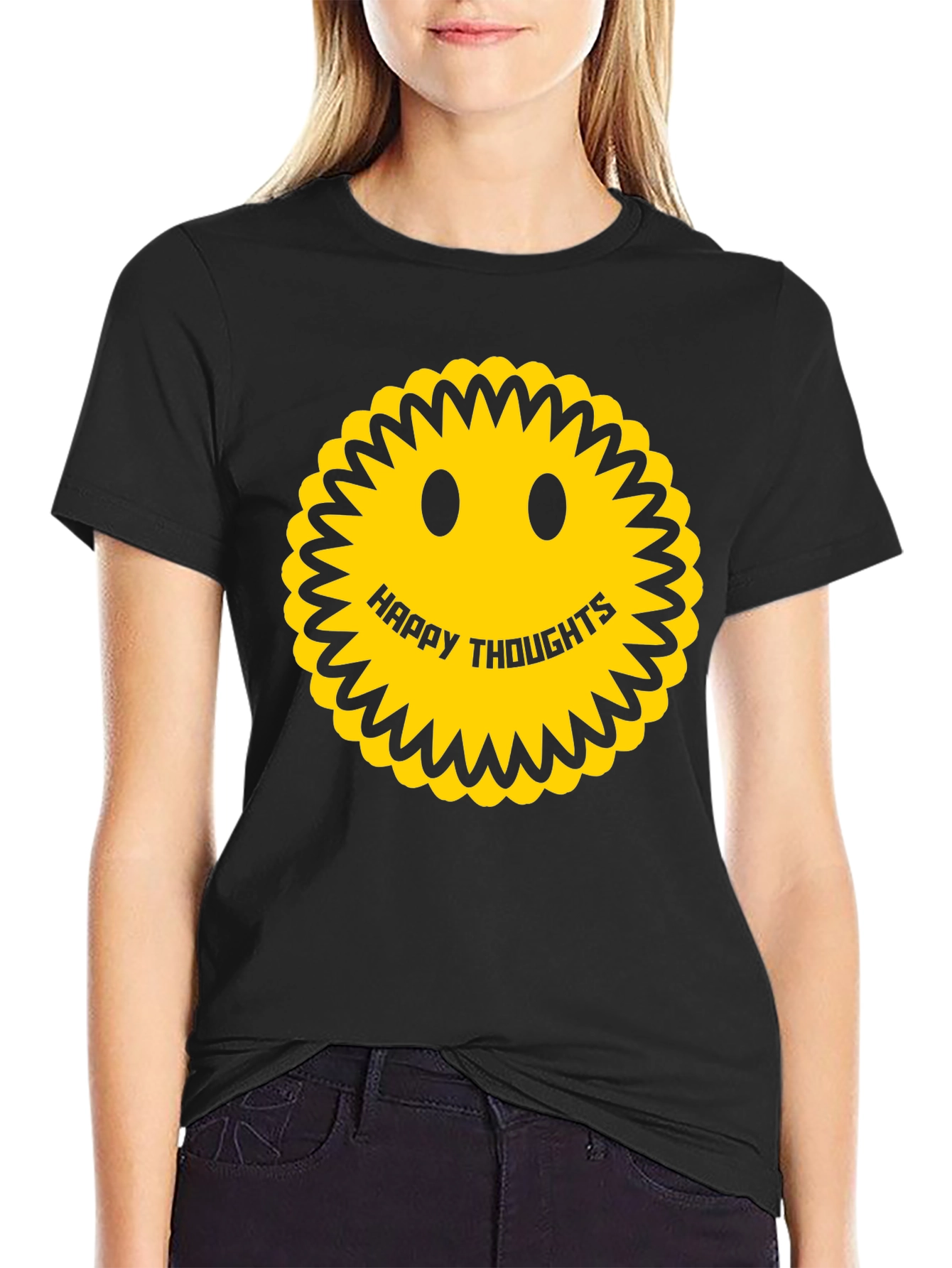 Happy Thoughts Smiley Face Graphic Tee