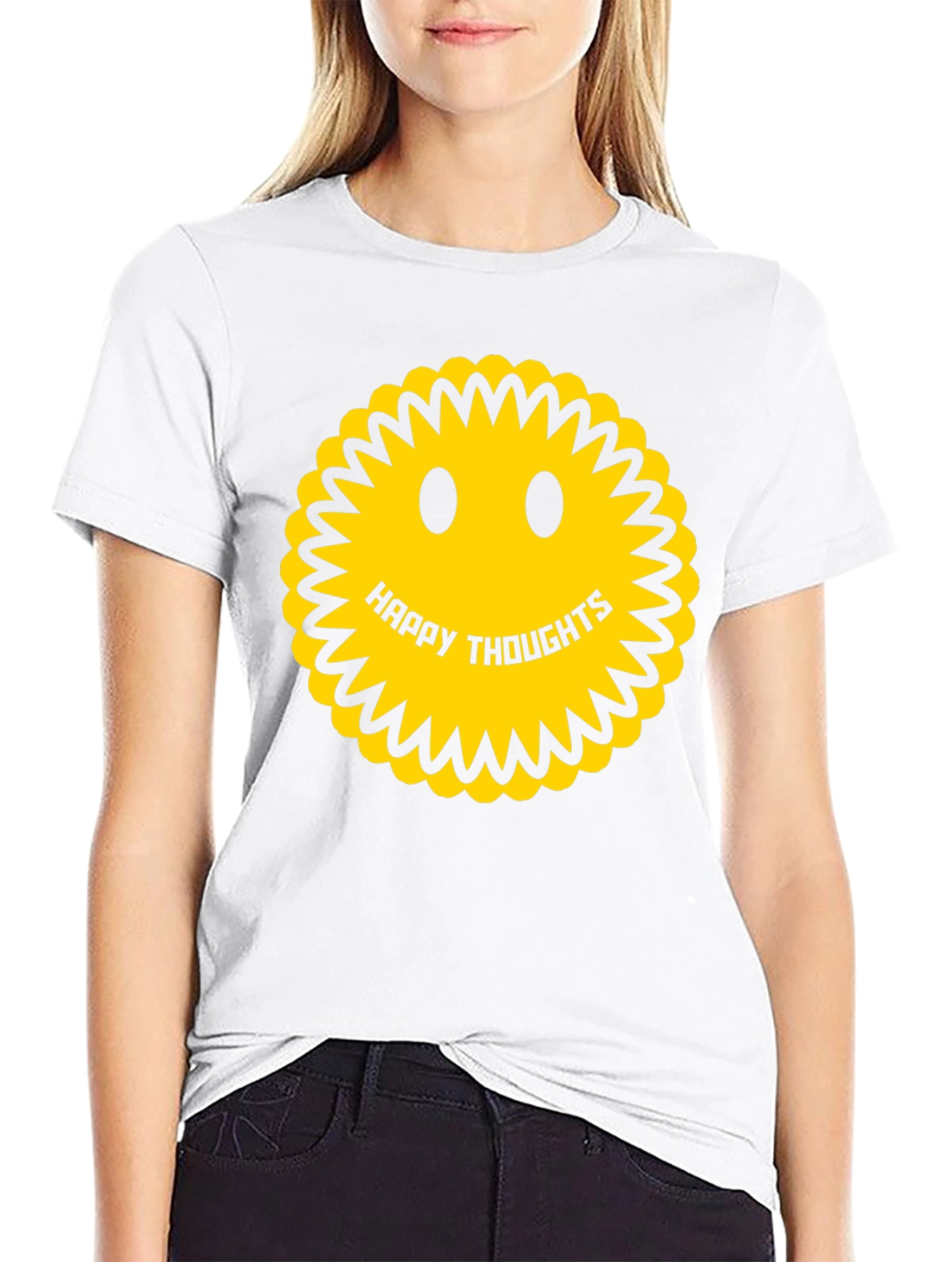 Happy Thoughts Smiley Face Graphic Tee