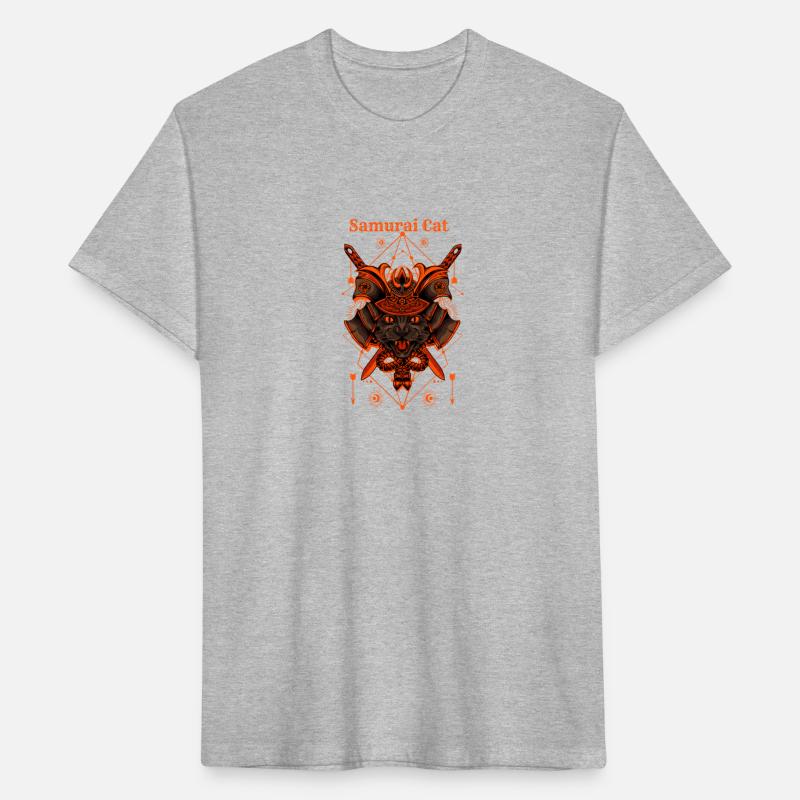 Orange and Black Illustration Samurai Cat