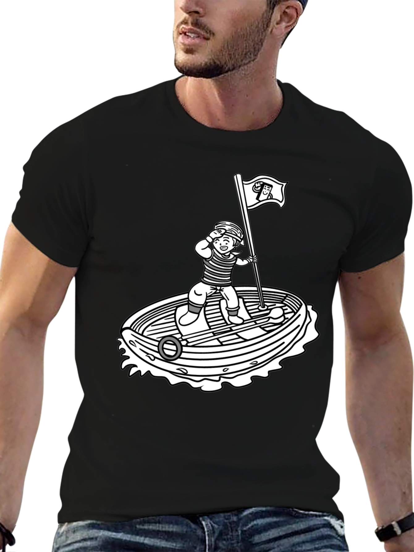 Nautical Cartoon Graphic T-Shirt