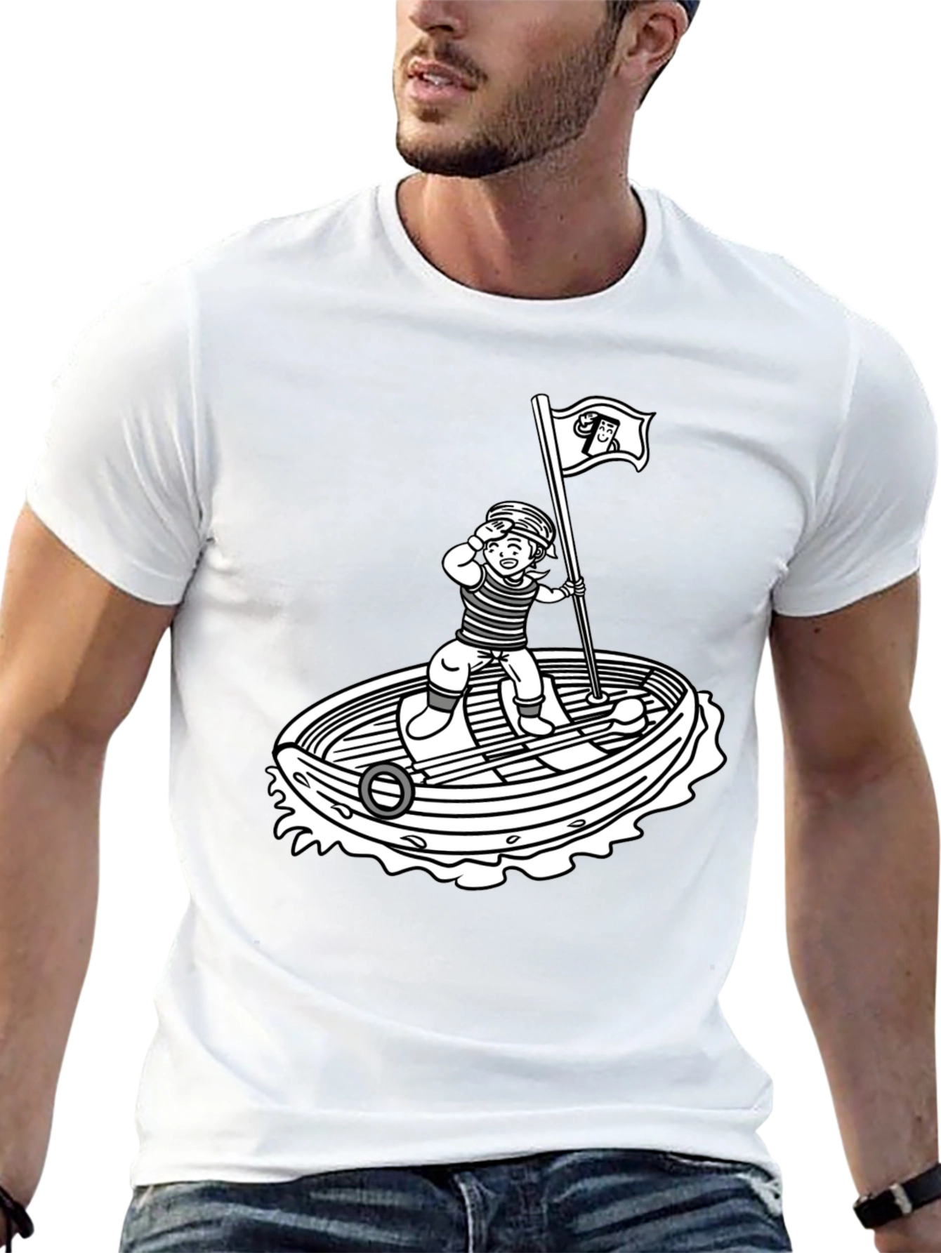 Nautical Cartoon Graphic T-Shirt