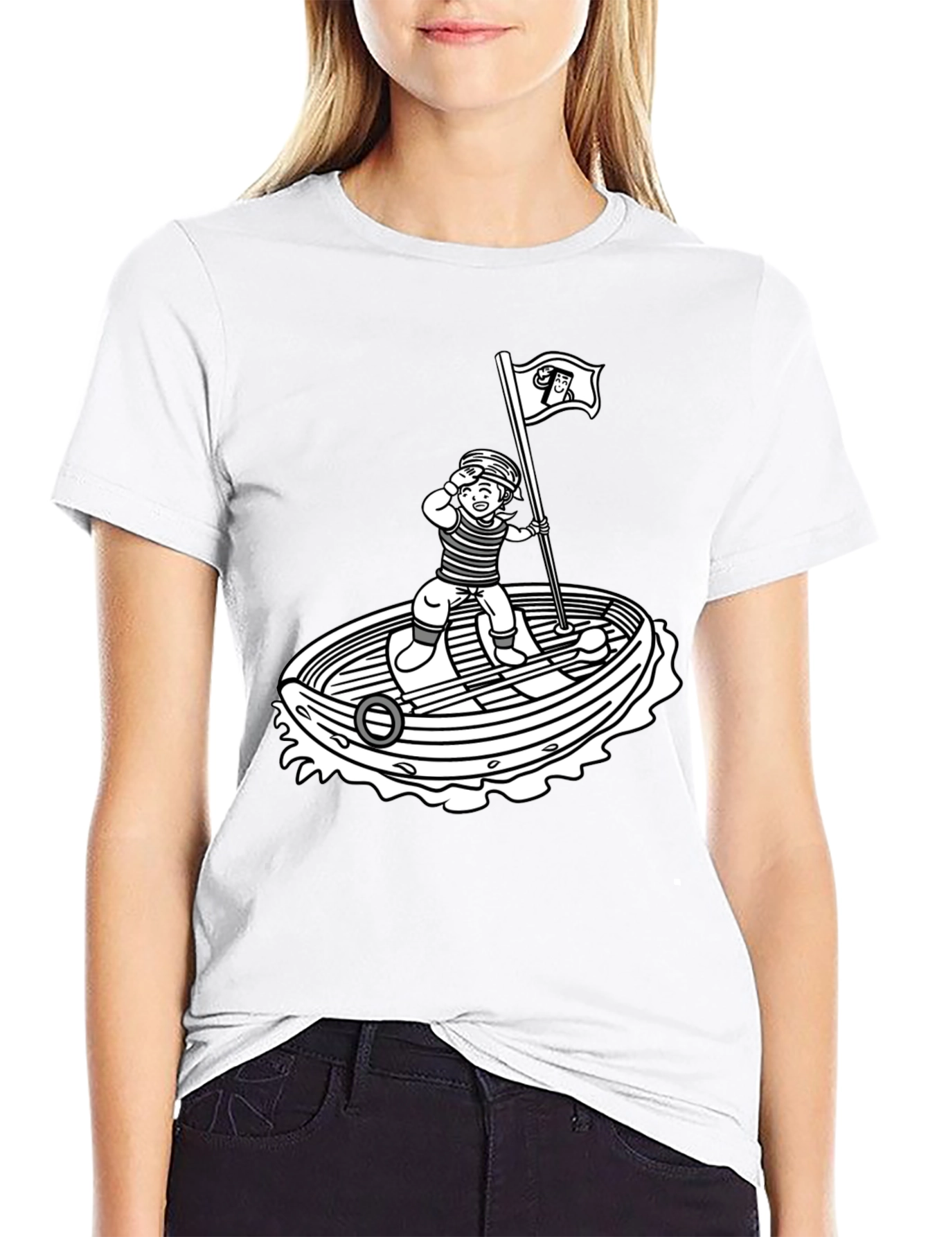 Nautical Cartoon Graphic T-Shirt