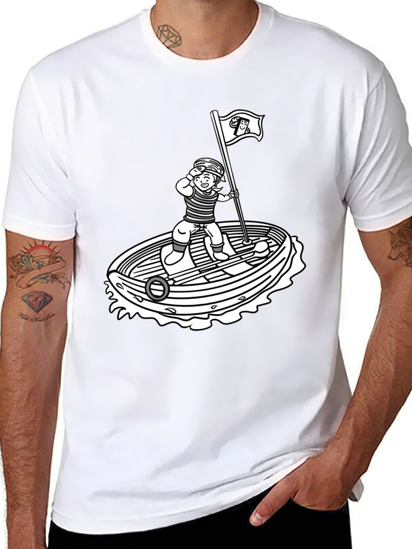 Nautical Cartoon Graphic T-Shirt