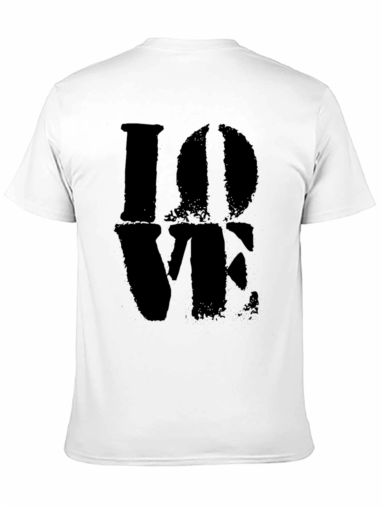 Distressed LOVE Graphic Black Tee