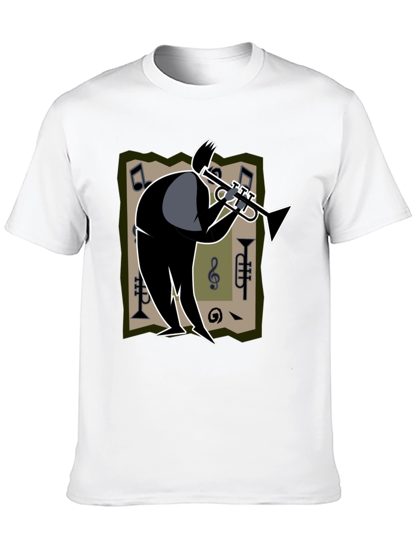 Cool Jazz Musician Graphic Tee - Black Cotton Shirt