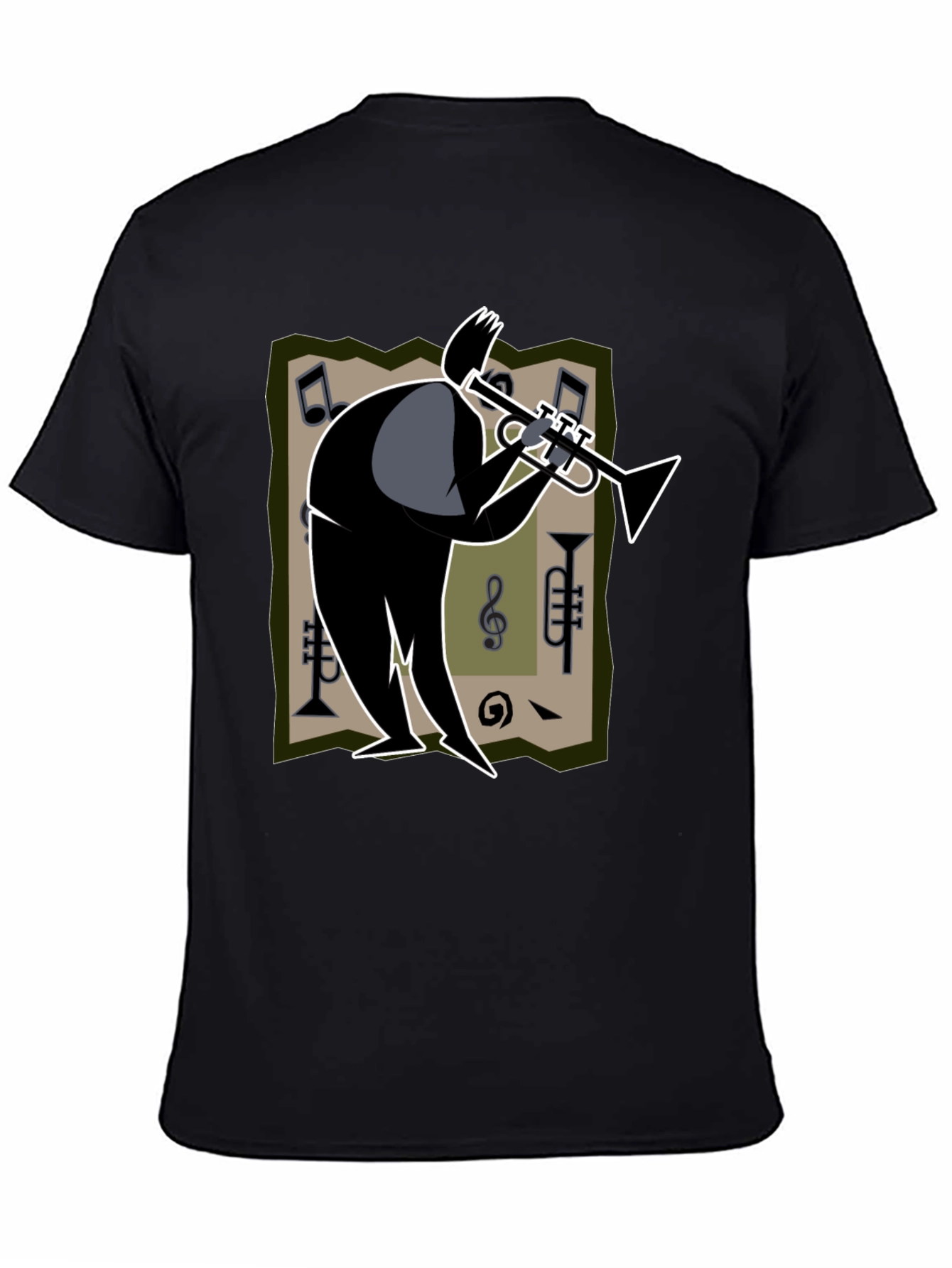 Cool Jazz Musician Graphic Tee - Black Cotton Shirt