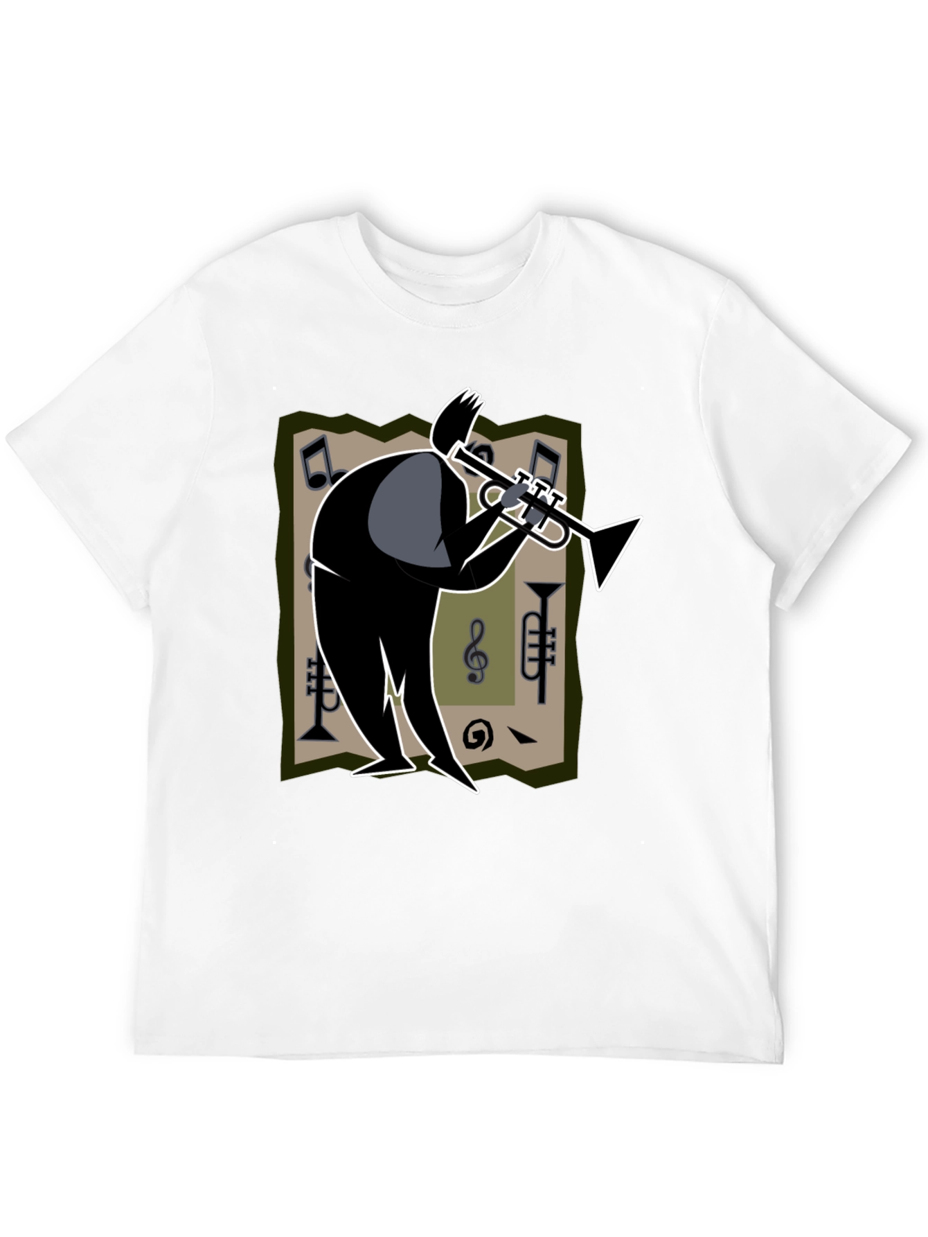 Cool Jazz Musician Graphic Tee - Black Cotton Shirt