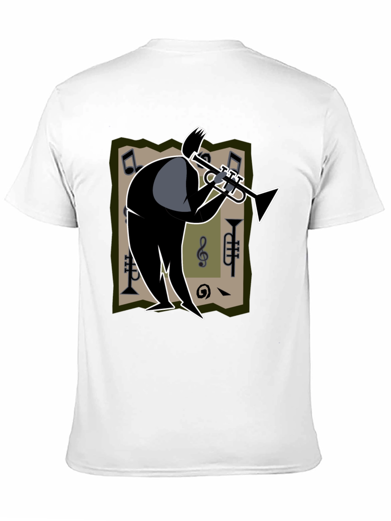 Cool Jazz Musician Graphic Tee - Black Cotton Shirt