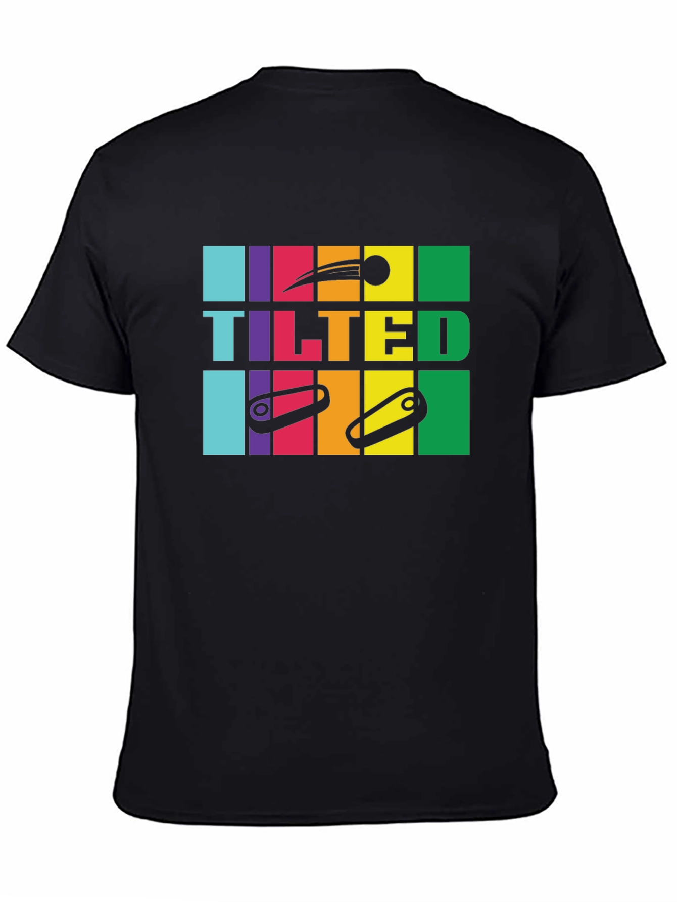 Tilted Pinball Black T-Shirt
